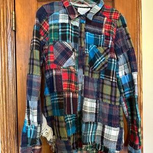 Free People We The Free Lost in Plaid Flannel button down. NWOT, mint condition